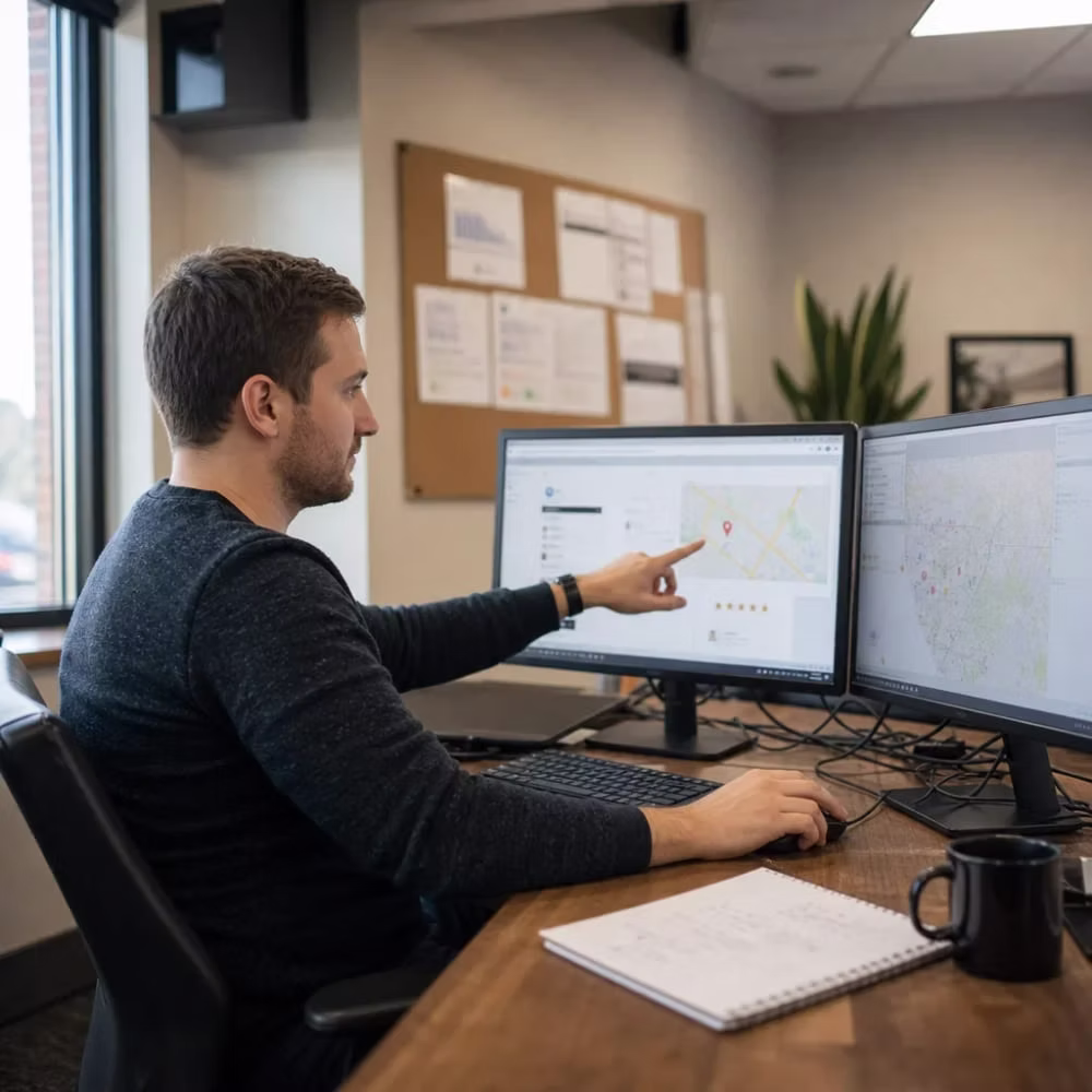Local consultant reviewing a rank map